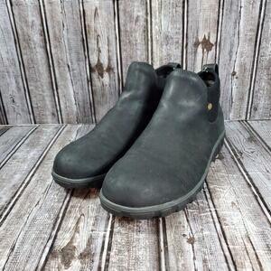 Bogs Men's Classic Casual Chelsea Waterproof Leather Boots Black Size 12